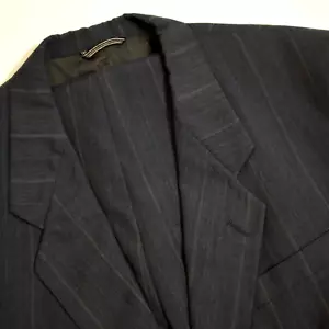 Christian Dior 2 Piece Suit 44R Navy Blue Pinstripe Wool 2 Button Blazer - Picture 1 of 17