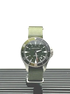 Hamilton Khaki Navy Scuba Automatic 40mm Green Strap Men's Watch H82375961 - Picture 1 of 3