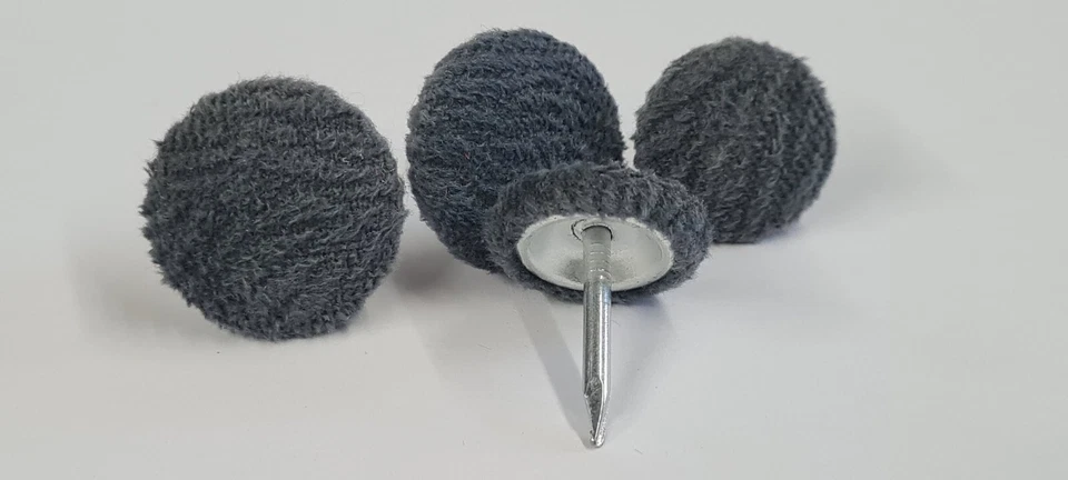 Grey Textured Velvet Upholstery Nail Back Button 18mm and 23mm - Image 1 of 1