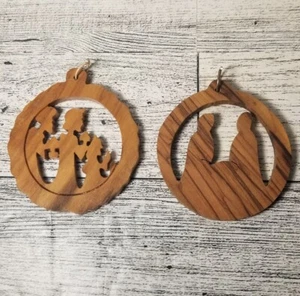 Christmas Olive Wood Nativity Ornament Bethlehem Three Kings Jesus Mary Joseph - Picture 1 of 4