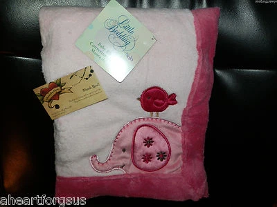 ОДЕЯЛО NOJO СЛОН МАЛИНОВЫЕ ДЖУНГЛИ РОЗОВАЯ ПТИЦА МАЛЕНЬКОЕ ПОСТЕЛЬНОЕ БЕЛЬЕ ДЕВОЧКА ВЫШИВКА - Изображение 1 из 3