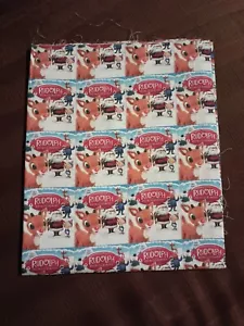 New Rudolph The Red Nose Reindeer Printed 100% Cotton Fabric 28x18 - Picture 1 of 3