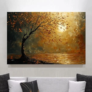 Leinwand Bild Landschaft Baum Natur Modernes Gemälde Wandbilder Wohnzimmer 6741A - Bild 1 von 7