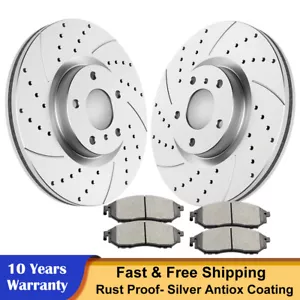 Front Drilled Brake Discs Rotors Ceramic Pads For Infiniti G37 SEDAN Pads Brakes - Bild 1 von 6