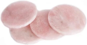 Gem Natural Sliced Rose Quartz Crystal Coasters Cup Mat Set of 4 About 8-10 cm - Picture 1 of 5