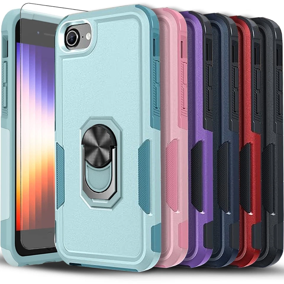 Funda a prueba de golpes para teléfono iPhone 7 8 Plus SE 2ª 3ª + Vidrio templado Foto 1 de 4