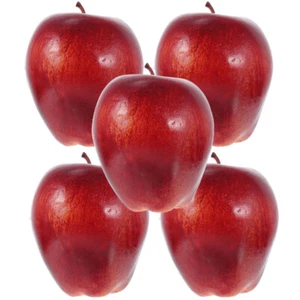 5PCS Artificial Red Delicious Apples Decors Lifelike Fake Red Delicious Apples - Picture 1 of 12
