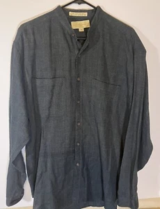 Joseph Abboud Men's Collared Button Down 100% Viscose Gray Sz M - Picture 1 of 9