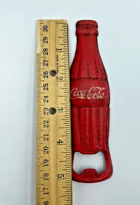 Coca Cola Bottle Opener Shaped Like a Coke Bottle w/Antique Finish Cast Iron New - Image 1 of 3