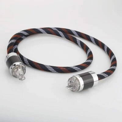 5N Hi-Fi Audio Power Wire US EU AU Carbon Fiber Plug Cable Audiophile amplifier - Image 1 of 4
