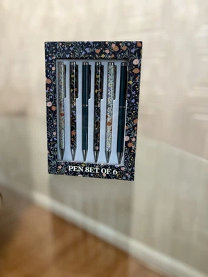 Punch Studio Beautiful Different Design Boxed Pen Set of 6 - Image 1 of 4