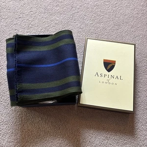 Aspinal of London Men's Stripe Merino Wool Scarf *100% Genuine* - Picture 1 of 4
