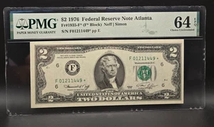 1976 $2 Two Dollar- FRN-Atlanta-⭐STAR note⭐-(F* Block) PMG 64 EPQ - Picture 1 of 2