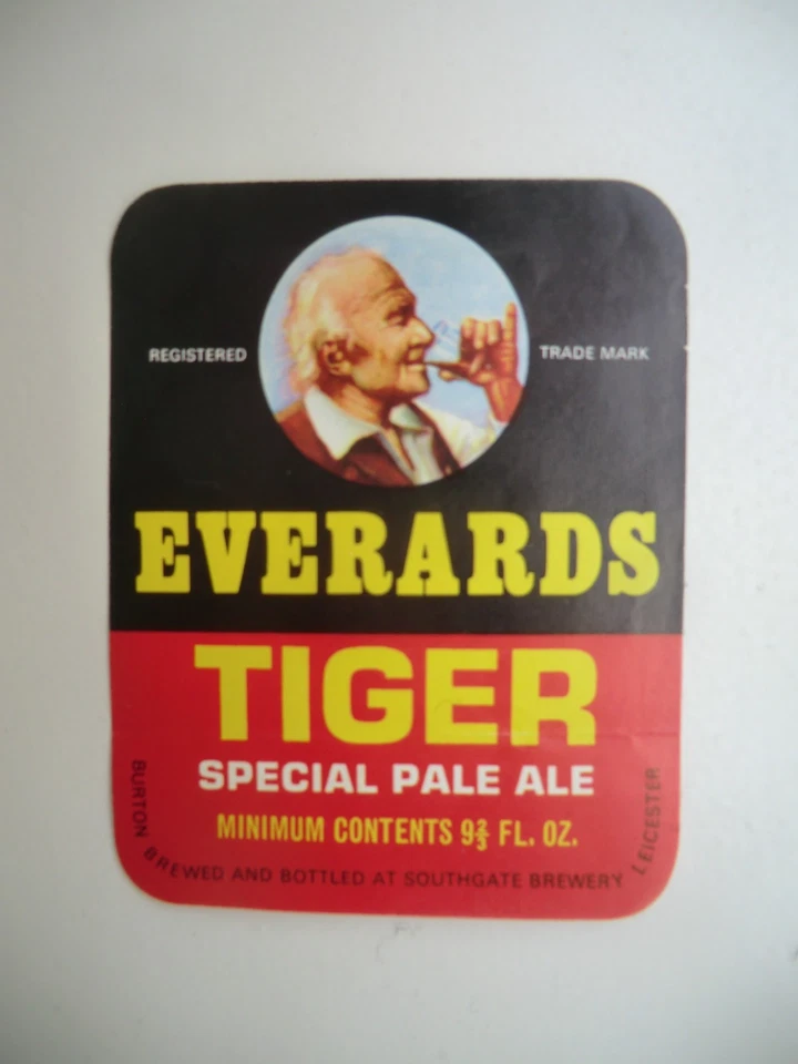 MINT EVERARDS LEICESTER TIGER SPECIAL PALE ALE 9 2/3 fl oz BREWERY BOTTLE LABEL - Image 1 of 1