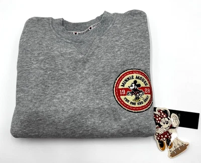 Disney Minnie Mouse Gray Sweatshirt Kids Size XS (6/6X) Pullover Crewneck - NWT - Image 1 of 4