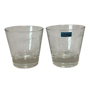 Vintage Set of 2 Luminarc Millennium Year 2000 Drinking Glasses Tumblers VGC - Picture 1 of 11