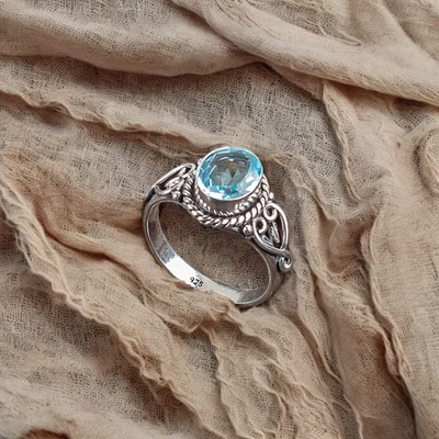 925 Sterling Silver Aquamarine Gemstone Beautiful Handmade Woman Gift Ring - Image 1 of 2