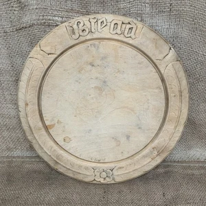 Antique Carved Round Bread Board - Kitchenalia - Foto 1 di 6
