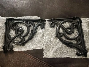 Schwerlast schwarz verziert Mittelalter dunkel Akademie Gothic Gusseisen Regalträger - Bild 1 von 4