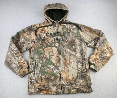 Cabelas Grueso Realtree Camuflaje Forrado de Vellón Sudadera con Capucha Cremallera Completa Chaqueta Caza - MEDIANO Foto 1 de 4