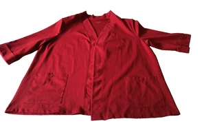 Allison Daley Mujer Roja 2X Frente Abierto Manga Corta Chaqueta Ponte Tejido LEER - Imagen 1 de 11