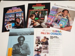 5 piezas vintage años 80. Texas Instruments TI-99 Hogar, Catálogos de Computadoras Profesionales, Boletín - Imagen 1 de 7
