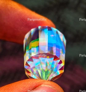 33 Ct Rainbow Mystic Quartz Vogal Cut Healing Crystal Loose Gemstone - Picture 1 of 10
