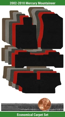 Juego de alfombrillas Velourtex personalizadas para '02-10 Mercury Mountaineer (4 piezas) #100D Foto 1 de 4