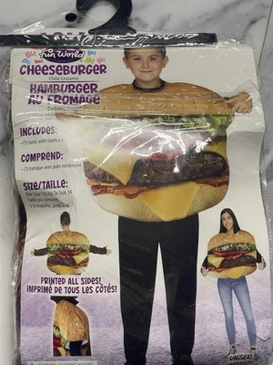 Cheeseburger Costume Child One Size Fits Upto 14 Tunic Printed On All Side NWT - Image 1 of 3