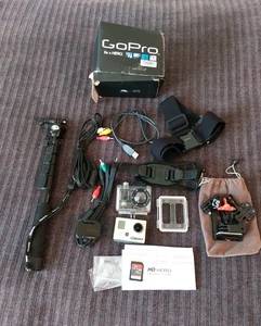 Original Go Pro Hero with Waterproof Case 32 SD Card & Accessories Untested - Picture 1 of 8