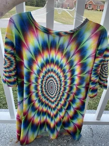 Tie Dye Shirt X Large Erwachsene Unisex psychedelisches T-Shirt viele Farben Bullseye - Bild 1 von 5