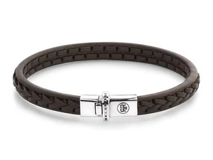 Rebel&Rose Armband Single Stranded Brown Leder 925 Sterling Silber 8,9g - Bild 1 von 1