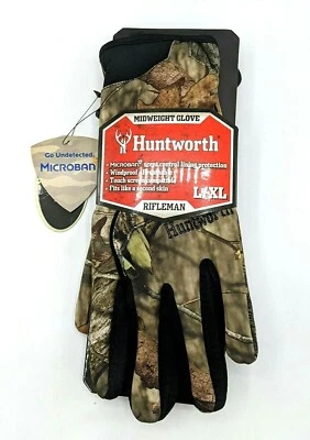 Huntworth Mossy Oak Midweight Microban Scent Control Rifleman Gloves L/XL - Image 1 of 4