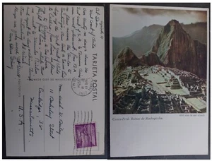 1956 Canal Zone Postcard-Cuzco-Peru ties 4c stamp cd Canal Zone - Picture 1 of 3