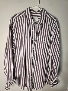 American Eagle Herren Gr. XL Button Down Hemd Oversize Gestreift Baumwolle - Bild 1 von 9