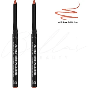RIMMEL Lasting Finish Automatic Lip Liner Pencil- 018 Rose Addiction *PACK OF 2* - Picture 1 of 2