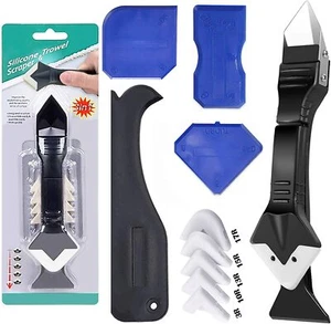 Silicone Caulking Tools-3 in 1 Sealant Finishing Tool Grout Remove Scraper Set - Picture 1 of 13