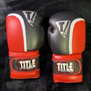 Title Platinum Genuine Leather Vintage Boxing Gloves Black,Red, Signature Series