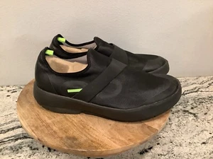 Oofos Oomg Fibre Low Mens 12 Shoes Slip On Sneaker Recovery Black Mesh EU 45 - Picture 1 of 9