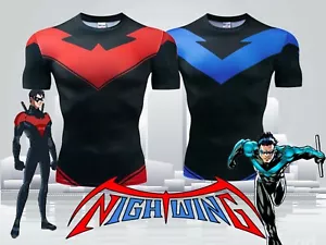 ¡NUEVO! CAMISA COMP MANGA CORTA NIGHTWING DC SUPERHERO TALLA (EE. UU. M-2XL) (ETIQUETA XL-6XL) - Imagen 1 de 14