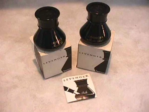 Levenger Bottled Ink - 2 50 ml. Bottles Raven Black Fountain Pen Refill - Picture 1 of 1