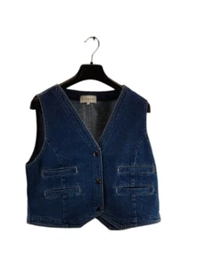 blanche womens denim waistcoat mid wash blue button up size 14 free pp - Picture 1 of 7