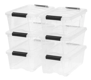 IRIS 12 Quart Stack & Pull Box, 6 Pack - Picture 1 of 7