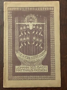 RARE WILLEM MENGELBERG Concertgebouw PROGRAM of 1918 Bach St Matthew Passion WWI - Picture 1 of 7