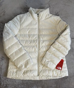 The North Face Womens LDS Down Full Zip Puffer Jacket 550 Fill Ivory Size XL New - Picture 1 of 11