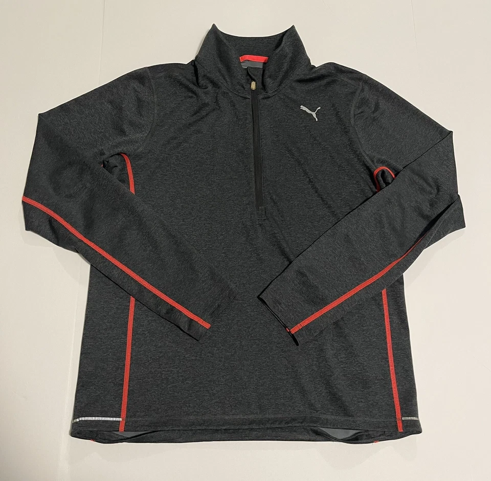 Puma Quarter Zip Pullover Men's Size Large 14-16 Logo Lightweight Running 513826 - Image 1 of 4
