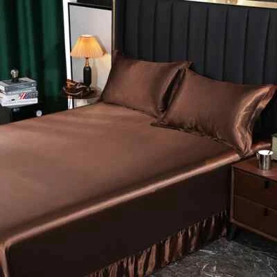 Conjunto de lençóis de cama luxuosos de seda amoreira lençol liso - Imagem 1 de 4