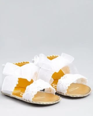 Nuevo Juicy Couture Bebé Niños Blanco Crochet Sandalias Zapatos con Corbata al Tobillo 9 12 M talla 4 Foto 1 de 4