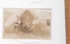 Vintage Photograph Edwardian Wwi Soldiers Camp Military Smoking Out Side Tent