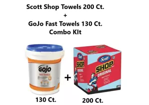GoJo Fast Towels 130 Ct. & Scott Shop towels 200 Ct. Combo Kit - Picture 1 of 1